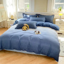Checkerboard black & beige satin duvet cover set bedroom bedding