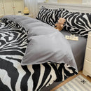 Checkerboard black & beige satin duvet cover set bedroom bedding