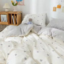 Checkerboard black & beige satin duvet cover set bedroom bedding