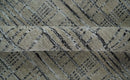 Checkered 8x10 Hand Made Black and Beige Blended Wool Area Rug
