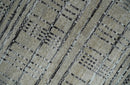 Checkered 8x10 Hand Made Black and Beige Blended Wool Area Rug