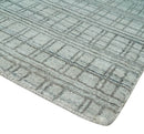 Checkered Silver, Brown and Gray 8x10 Hand Made Blended Wool Area Rug