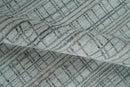 Checkered Silver, Brown and Gray 8x10 Hand Made Blended Wool Area Rug