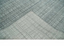 Checkered Silver, Brown and Gray 8x10 Hand Made Blended Wool Area Rug