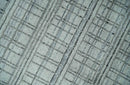 Checkered Silver, Brown and Gray 8x10 Hand Made Blended Wool Area Rug
