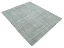 Checkered Silver, Brown and Gray 8x10 Hand Made Blended Wool Area Rug