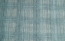Checkered Blue and Gray  8x10 Hand Made Blended Wool Flatwoven Area Rug