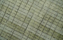 Checkered Olive Green & Beige Scandinavian 8x10 Hand Made Blended Wool Flatwoven Area Rug | KE19