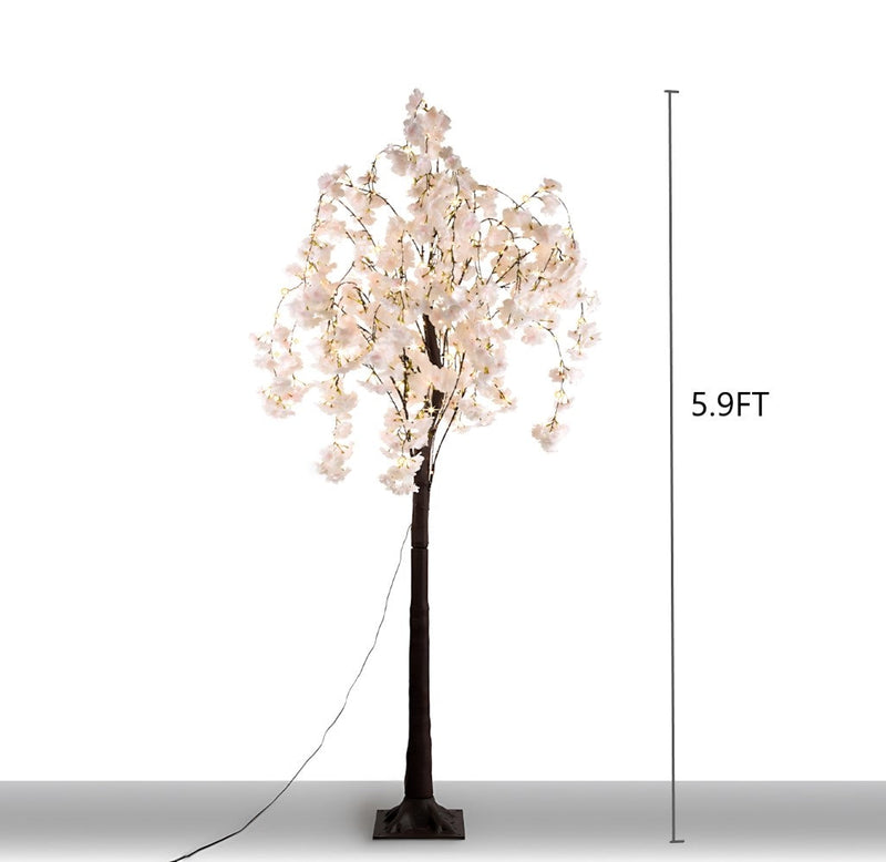 5.9ft Lighted Cherry Blossom Tree with LED Fairy Lights