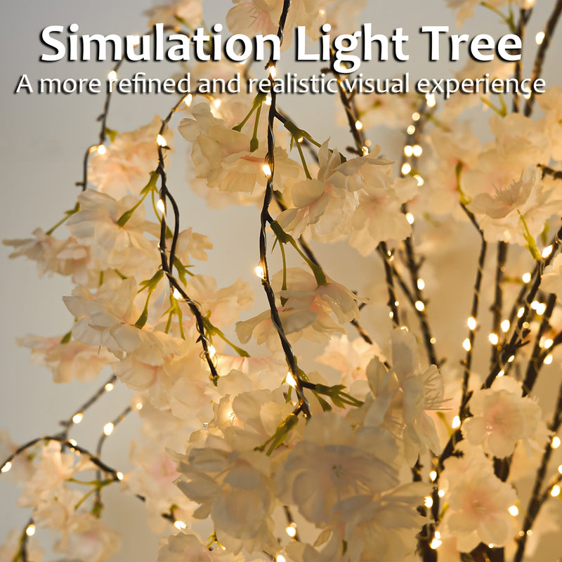 5.9ft Lighted Cherry Blossom Tree with LED Fairy Lights