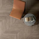 Almond Rectified Chevron Wood Look Porcelain Tiles 8x40