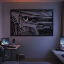 2024 Camaro ZLE 1LE Apex Front View Metal Neon Frame Wall Art - MT1475