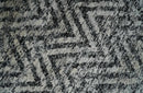 Chevron Silver and Black Shaded 5x8 Bamboo Silk Handwoven Area Rug