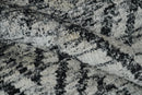 Chevron Silver and Black Shaded 5x8 Bamboo Silk Handwoven Area Rug