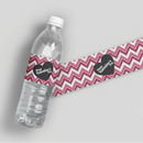 Chevron Valentines Day Water Bottle Labels