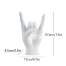 Chic black glossy rock hand gesture sculpture living room decor