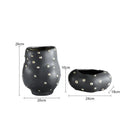 Chic black resin flower pot with gold accent – living room vase