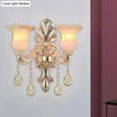 DecorBites™ Chic Flower Shade Crystal Champagne Wall Light - Classic 1/2-Head Mounted Fixture