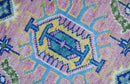 Chic Vibrant Hand Knotted Pink and Blue 8x10, 9x12, and 10x14 Traditional Wool Rug