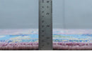 Chic Vibrant Hand Knotted Pink and Blue 8x10, 9x12, and 10x14 Traditional Wool Rug