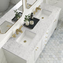 James Martin Chicago 72" Double Bathroom Vanity, Glossy White