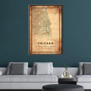 Chicago Vintage Map Canvas