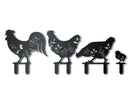 Metal Chicken Garden Stakes | 4 Piece Set | Outdoor | Up to 30" | Over 20 Color Options