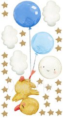 Hot Air Balloons and Planes Set - Fabric Nursery Wall Art Decals