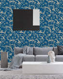China Blue Flower Pattern Wallpaper