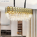 Chinese crystal shaded hanging lamp gold island dining room chandelier