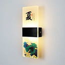 Chinese ink landscape acrylic shade wall lamp bedroom light