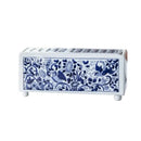 Chinese retro blue & white porcelain flowerpot vase living room decor