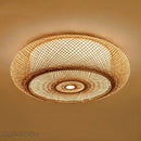 DecorBites™ Bamboo Wicker Rattan Round Lantern Ceiling Light - Chinese Style Hand-Woven Fixture