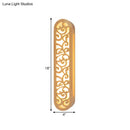 Chinese style beige carved wood wall light fixture bedroom sconce