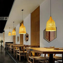 Chinese style natural bamboo weave pendant lamp dining room lighting