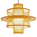 Chinese style natural bamboo weave pendant lamp dining room lighting