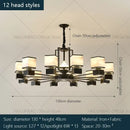 Chinese zen marble chandelier for living room with frosted glass