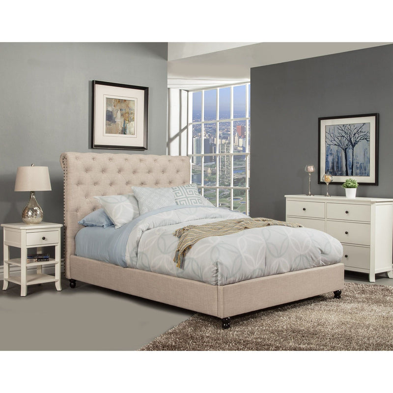 Chloe Queen Bed, Light Grey