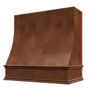 Chocolate Wood Range Hood With Sloped Front and Decorative Trim - 30", 36", 42", 48", 54" and 60" Widths Available