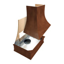 Chocolate Range Hood With Curved Front and Brass Strapping - 30", 36", 42", 48", 54" and 60" Widths Available