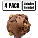 Chocolate Peanut Butter Cookie Dough Ice Cream | Pack of 4 | One Pint | Shipping Included | eCreamery