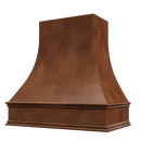 Chocolate Wood Range Hood With Curved Front and Decorative Trim - 30" 36" 42" 48" 54" and 60" Widths Available