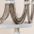 Christianson 4-Light Gray Imitation Wood Grain Chandelier