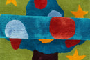 Christmas Rug 2x3 Blue and Green Christmas Tree Rug for Kids room, Kids Rug