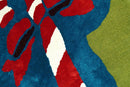 Christmas Rug 2x3 Blue, Green and Brown Candy Cane Rug for Kids room, Kids Rug
