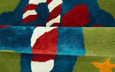 Christmas Rug 2x3 Blue, Green and Brown Candy Cane Rug for Kids room, Kids Rug