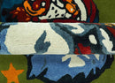 Christmas Rug 2x3 Ivory, Blue and Green Santa Claus Rug for Kids room, Kids Rug