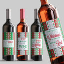 Christmas Sweater Wine Label Set