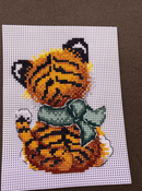Christmas Tree Ornament. Baby Tiger P-588 Plastic Canvas Counted Cross Stitch Kit