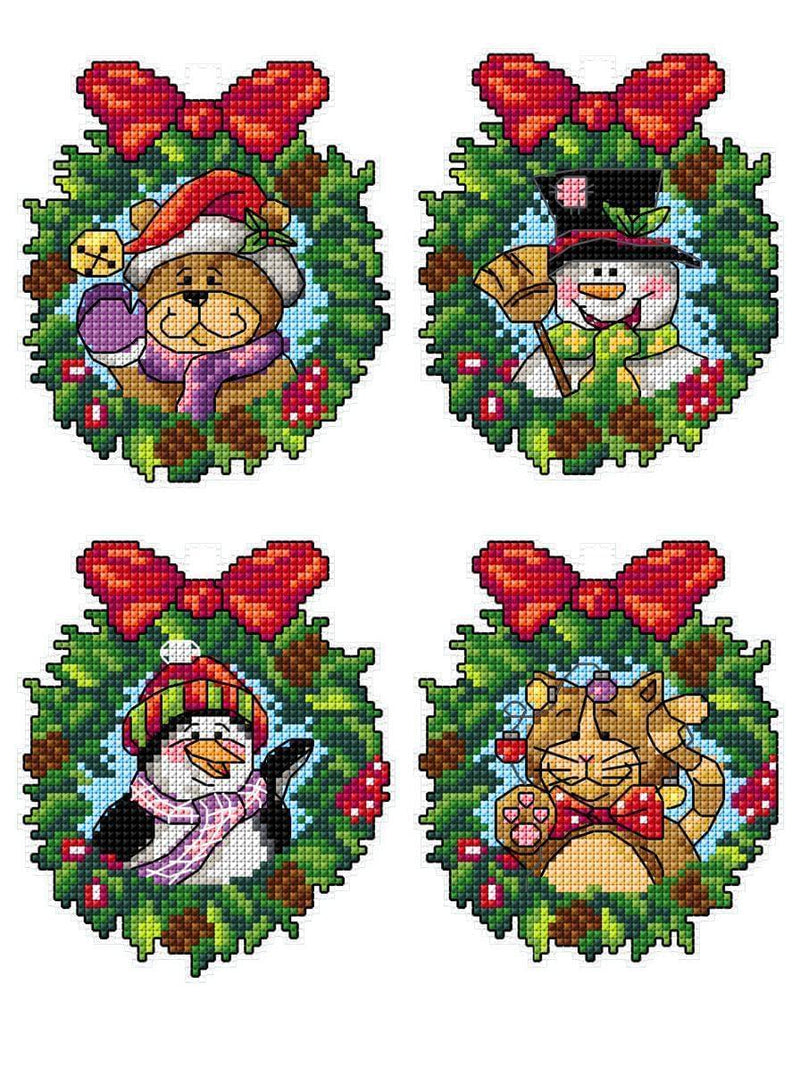 "Christmas Wreaths" 115CS Counted Cross-Stitch Kit